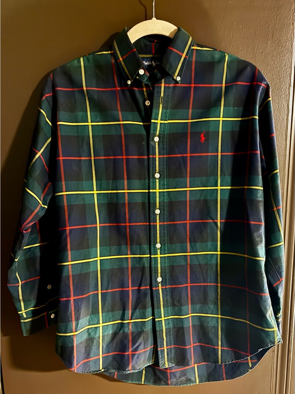 Polo by Ralph Lauren Navy Green Plaid Long-Sleeve Shirt